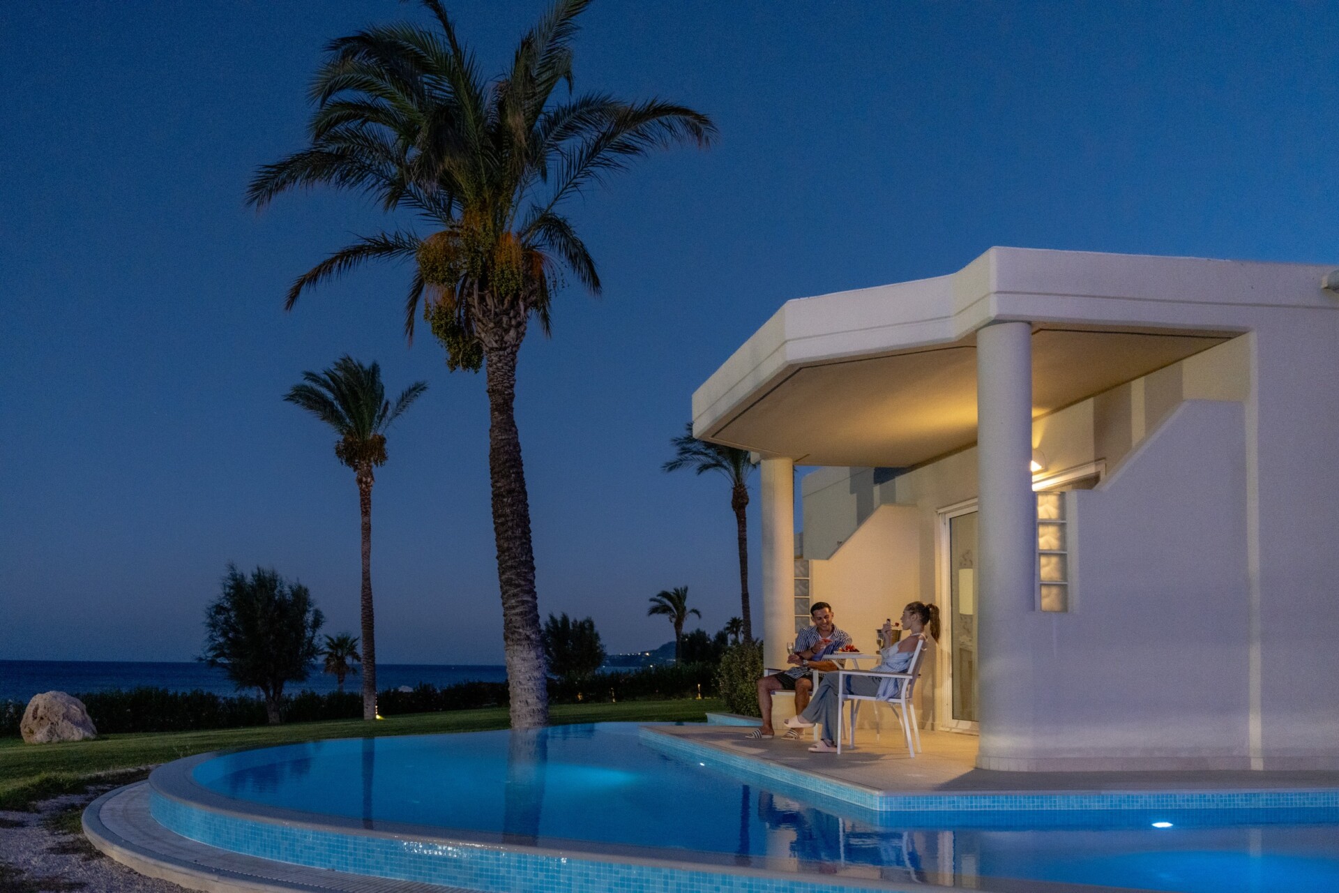 Executive Suite Private Pool Night Time